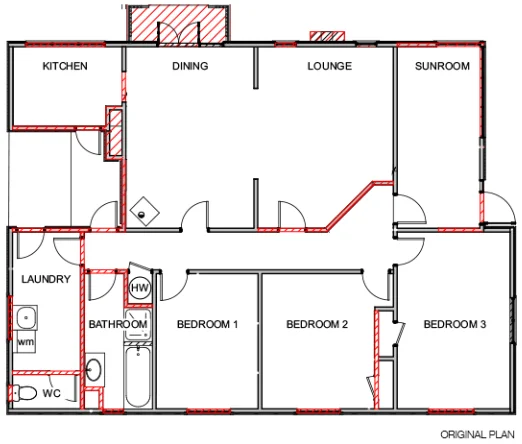 Original floor plan for Woodrow House